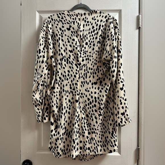NWT Cream Spotted Draped Dress XL - Picture 6 of 9